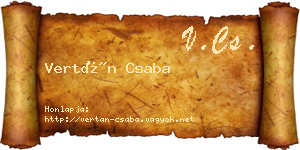 Vertán Csaba névjegykártya