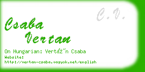csaba vertan business card